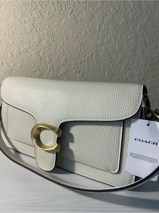 Coach Handbags - Coach Chalk Tabby 26 Pebbled Leather Crossbody with Brass C Accent
